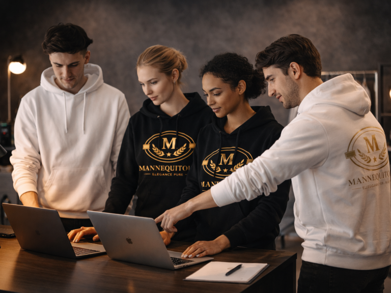 Équipe MannequiTour agence de mannequinat en réunion dans les bureaux